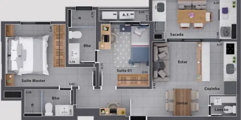 imagem 1 - Apartamento Padrão para Venda no Bairro Nova Aliança, em Ribeirão Preto imagem 1 - Apartamento Padrão para Venda no Bairro Nova Aliança, em Ribeirão Preto